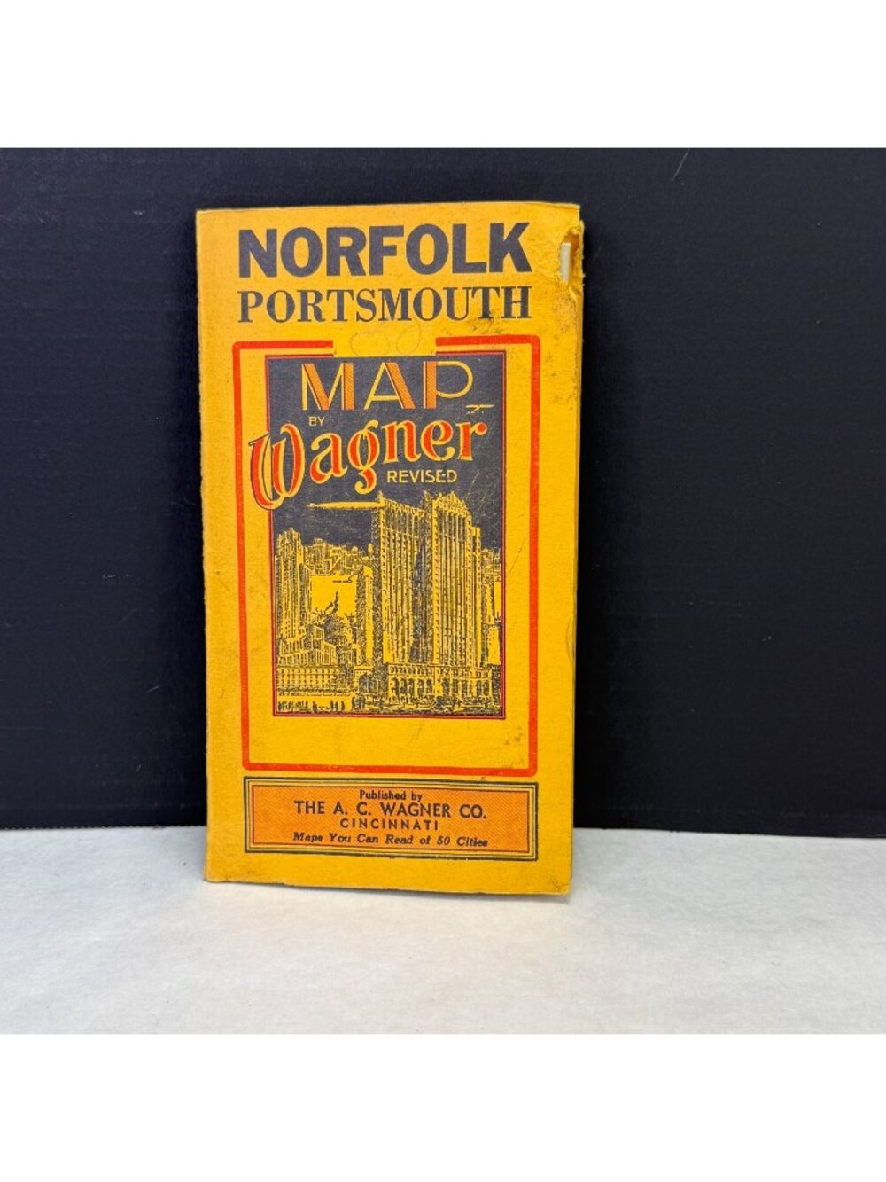 Vintage 1943 Wagner Norfolk Portsmouth Virginia Area Map Bus Trolley